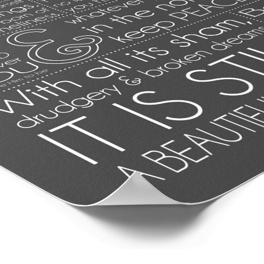 Desiderata 11x14 Witte tekst op grijs Poster (Hoek)