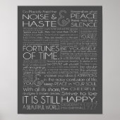 Desiderata 11x14 Witte tekst op grijs Poster (Voorkant)