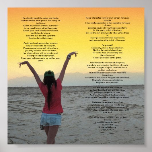 Desiderata 6 bij 6 inch poster (Voorkant)