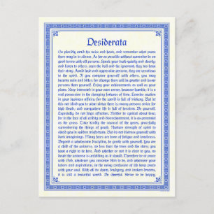 Desiderata-ansichtkaart Briefkaart