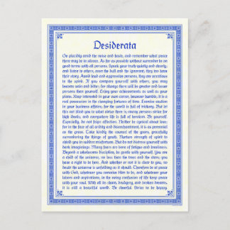 Desiderata-ansichtkaart Briefkaart