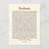 Desiderata Ansichtkaart Briefkaart (Voorkant)