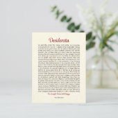 Desiderata-ansichtkaart | Desiderata Mini Kunst Briefkaart (Staand voorkant)