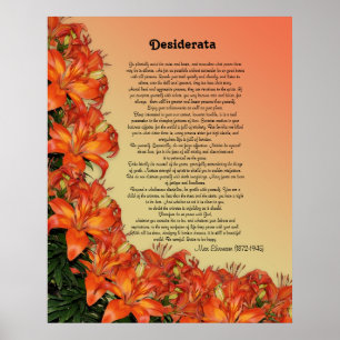 Desiderata Asian lilies Poster