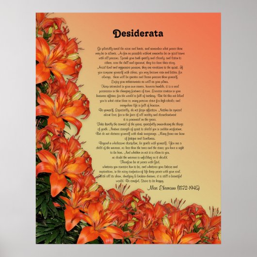 Desiderata Asian lilies Poster (Voorkant)