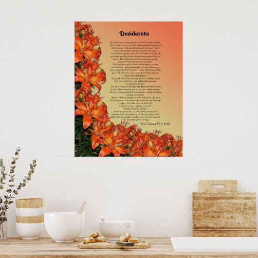 Desiderata Asian lilies Poster (Keuken)