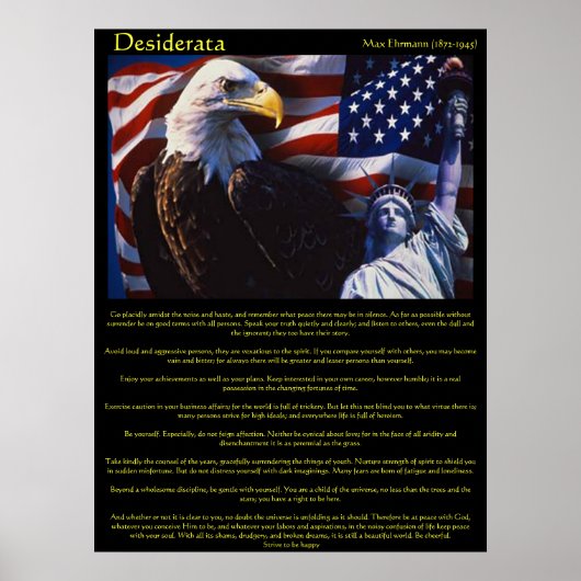 Desiderata Bald Eagle 3Posters Poster (Voorkant)