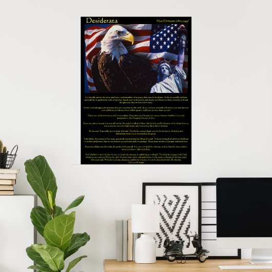 Desiderata Bald Eagle 3Posters Poster (Thuiskantoor)