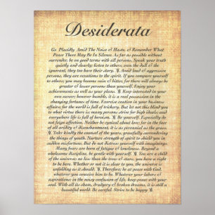 DESIDERATA BETREFFENDE GEfossiliseerd houtpapier Poster