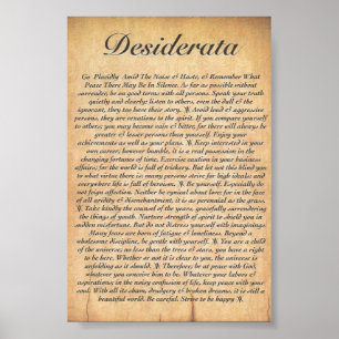 DESIDERATA BETREFFENDE gezouten houtpapier Poster