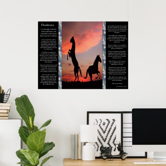 Desiderata Black Hengst Sunset Poster (Thuiskantoor)