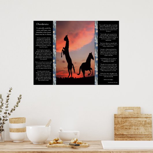 Desiderata Black Hengst Sunset Poster (Keuken)