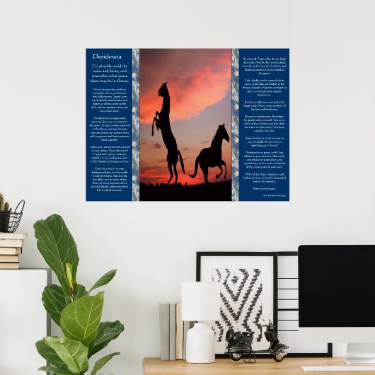 Desiderata Black Stallone silhouette Posters (Thuiskantoor)