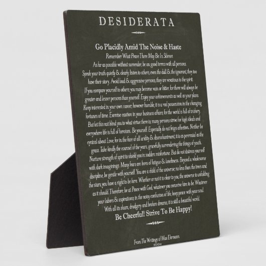 Desiderata Blackboard Chalk Art Fotoplaat (Zijkant)