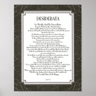 DESIDERATA Blackswirl Sans Poster