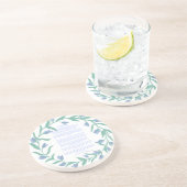 Desiderata Blauwe Bloemenkrans Zandsteen Onderzetter (Zijkant)