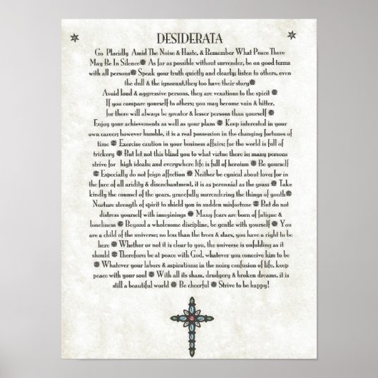 DESIDERATA Blue Nuclear Crucifix Poster (Voorkant)