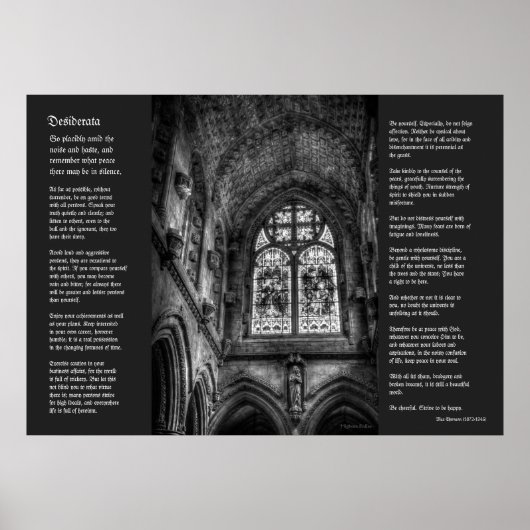 Desiderata - Boven het kapelaltaar Poster (Voorkant)
