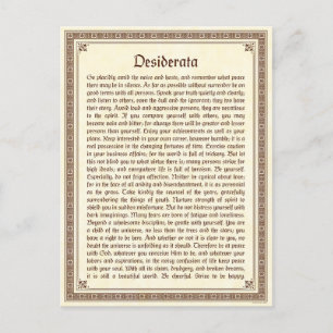 Desiderata Briefkaart