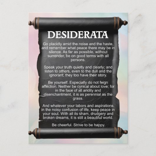 Desiderata-Briefkaart Briefkaart (Voorkant)