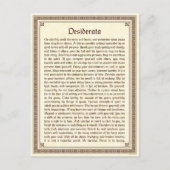 Desiderata-Briefkaart Briefkaart (Voorkant)