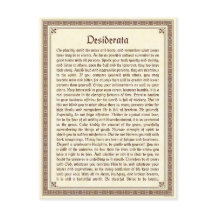 Desiderata-Briefkaart
