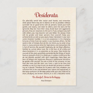 Desiderata Briefkaart | Desiderata Mini Art