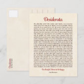Desiderata Briefkaart | Desiderata Mini Art (Voorkant / Achterkant)