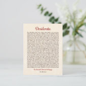 Desiderata briefkaart | Desiderata Mini Kunst (Staand voorkant)