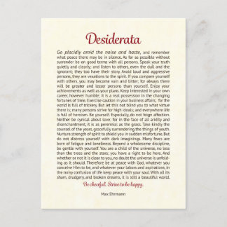 Desiderata briefkaart | Desiderata Mini Kunst