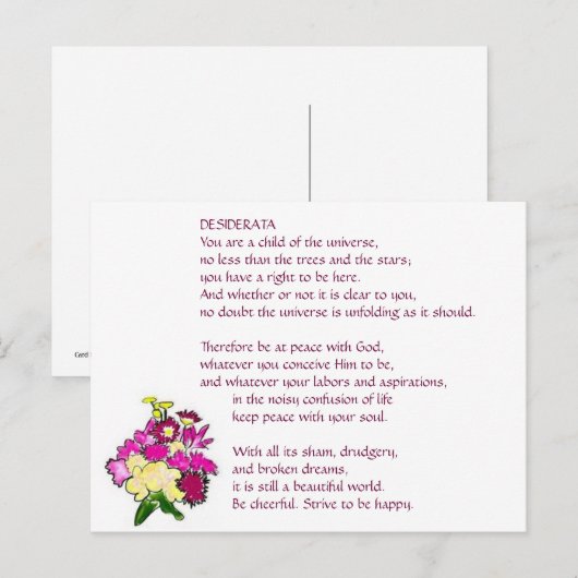 DESIDERATA Bright Bouquet briefkaart (Voorkant / Achterkant)