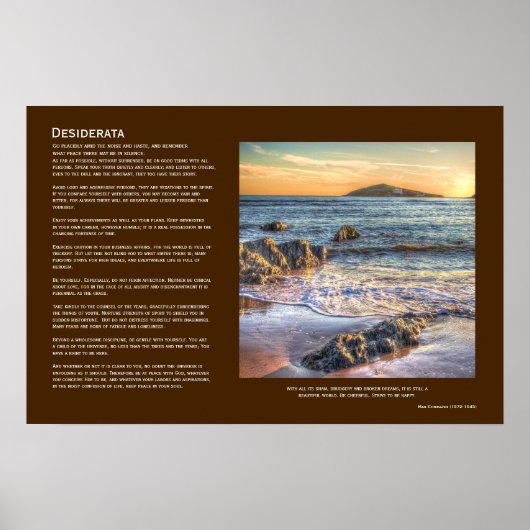Desiderata - Burgh Island van Bantham bij Sundown Poster (Voorkant)