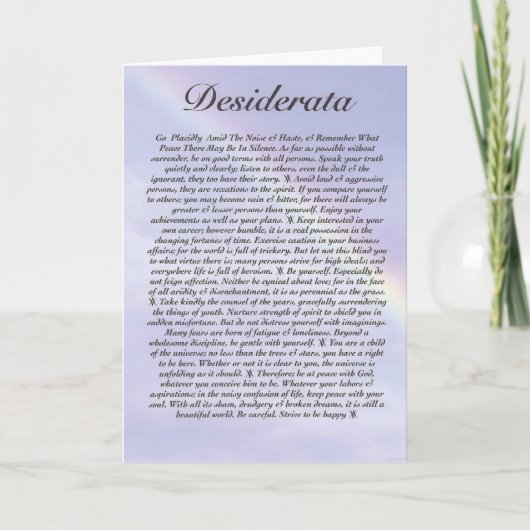 DESIDERATA Card=Rainbow Kaart (Voorkant)