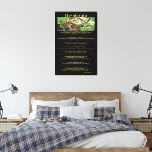 Desiderata Cat Fight Canvas Afdruk (Insitu (Slaapkamer))