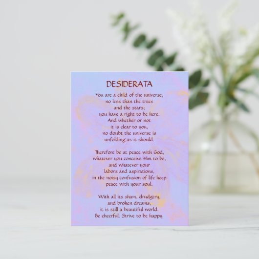 DESIDERATA Changing Daisy briefkaart (Staand voorkant)