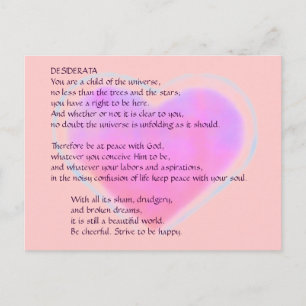 DESIDERATA Changing Heart briefkaart