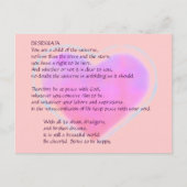 DESIDERATA Changing Heart briefkaart (Voorkant)