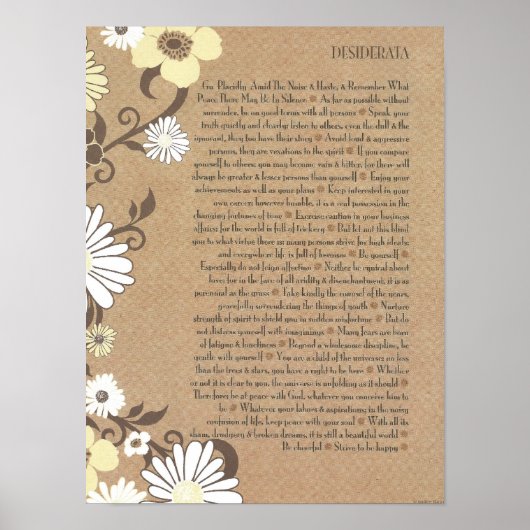 DESIDERATA Cheerful Organic Daisies Poster (Voorkant)