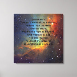 Desiderata Child of Universe Canvas Afdruk