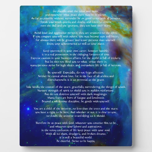 Desiderata Child of Universe Fotoplaat (Voorkant)