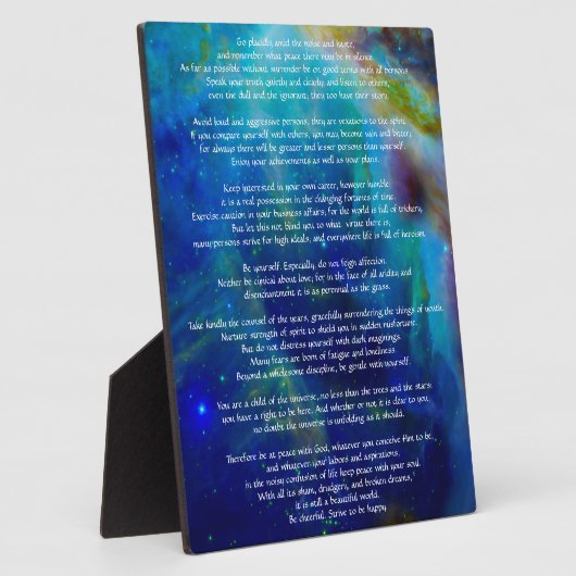 Desiderata Child of Universe Fotoplaat (Zijkant)