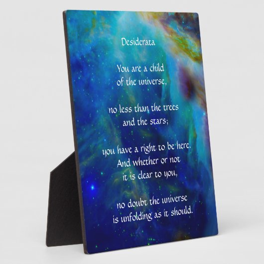 Desiderata Child of Universe Fotoplaat (Zijkant)