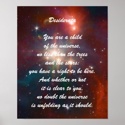 Desiderata Child of Universe Poster (Voorkant)