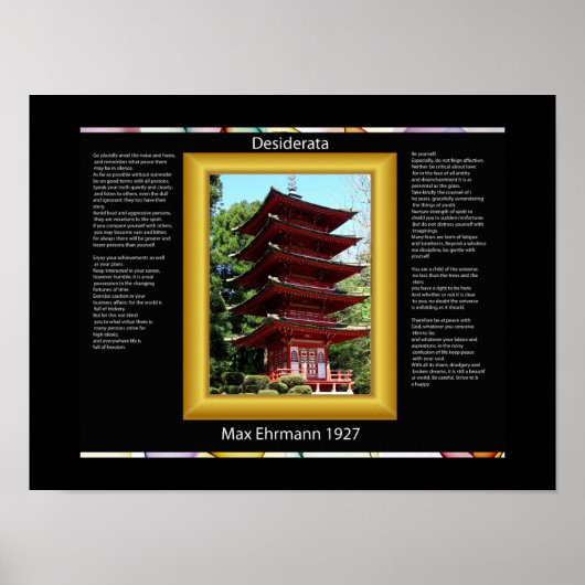 DESIDERATA Chinese Temple Posters (Voorkant)