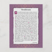 Desiderata - Choses désirées - poème Briefkaart (Voorkant)