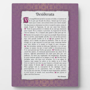 Desiderata - Choses désirées - poème Fotoplaat