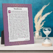 Desiderata - Choses désirées - poème Fotoplaat (Zijkant)