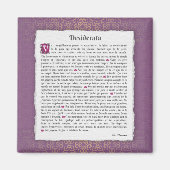 Desiderata - Choses désirées - poème Magneet (Voorkant)