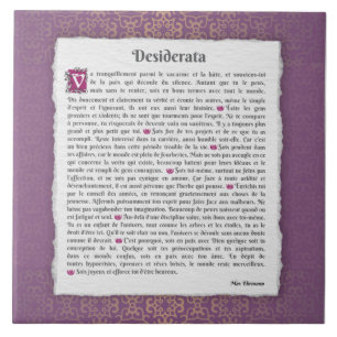 Desiderata - Choses désirées - poème Tegeltje