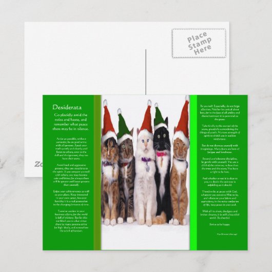 DESIDERATA Christmas Cats Briefkaart (Voorkant / Achterkant)